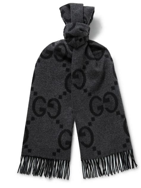 gucci cashmere scarf|gucci scarves with fur trim.